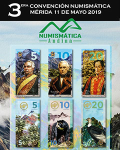 Afiche del souvenir de la 3ra Convención Numismática Mérida, Mayo 2019